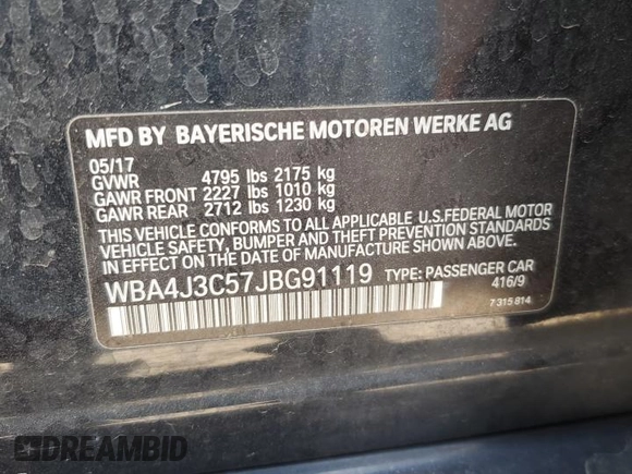 2018 BMW 4 Series 430i xDrive с VIN WBA4J3C57JBG91119, выставлен на аукционе Copart как лот 52026445 с пробегом 112 781 миль миль и Списание • Salvage title. История ставок и продаж доступна на DreamBid. Изображение 12.