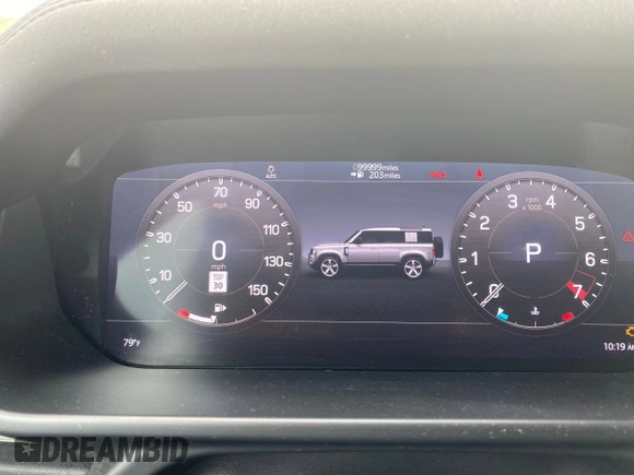 2020 Land Rover Defender SE z VIN SALEP7EU8L2018785, wystawiony jako Copart lot #64399995 z przebiegiem 99 999 mil mil oraz Czysty tytuł • Clean title. Historia ofert i sprzedaży dostępna na DreamBid. Obrazek 8.