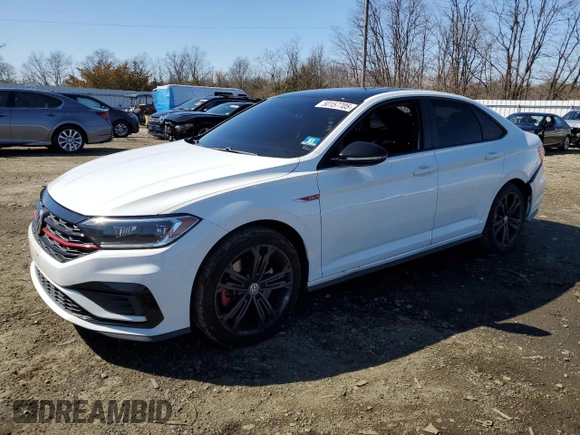 2019 Volkswagen Jetta GLI S with VIN 3VW5T7BU3KM161784, listed as a Copart auction lot 50157705 with 77,370 mi miles and Salvage Title. Bid and sale history available at DreamBid. Image 1.