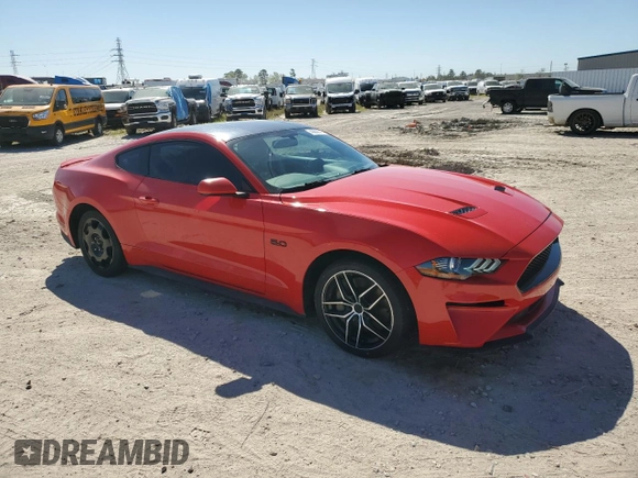 2018 Ford Mustang GT with VIN 1FA6P8CFXJ5178562, listed as a Copart auction lot 49602375 with 94,076 mi miles and Salvage Title. Bid and sale history available at DreamBid. Image 4.