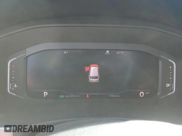 2019 Volkswagen Atlas SEL with VIN 1V2MR2CA1KC558169, listed as a Copart auction lot 53839925 with 95,852 mi miles and Salvage title. Bid and sale history available at DreamBid. Image 9.