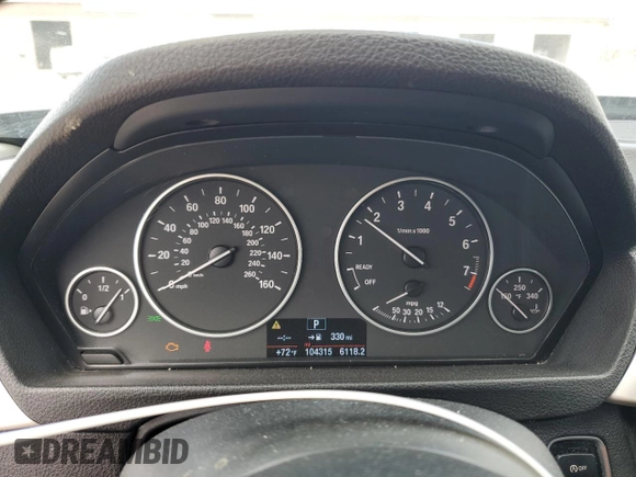 2014 BMW 3 Series 320i xDrive with VIN WBA3C3G51ENS72023, listed as a Copart auction lot 58595225 with 104,315 mi miles and Salvage title. Bid and sale history available at DreamBid. Image 9.