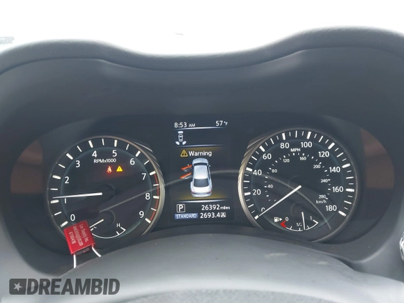 2021 Infiniti Q50 Signature Edition with VIN JN1EV7CP7MM706053, listed as a IAAI auction lot 42036446 with 26,392 mi miles and . Bid and sale history available at DreamBid. Image 7.