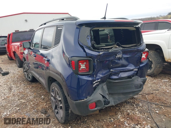 2020 Jeep Renegade Latitude with VIN ZACNJBBB0LPL70356, listed as a IAAI auction lot 41101892 with 1 mi miles. Bid and sale history available at carsss.com. Image 3.