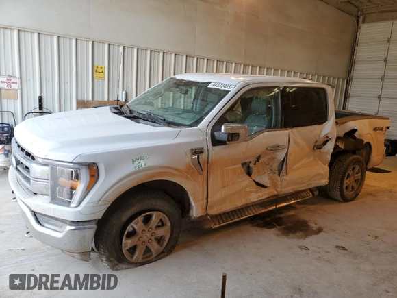 2023 Ford F-150 XL with VIN 1FTEW1EP9PKF30448, listed as a Copart auction lot 44370485 with 35,624 mi miles and Salvage Title. Bid and sale history available at carsss.com. Image 1.