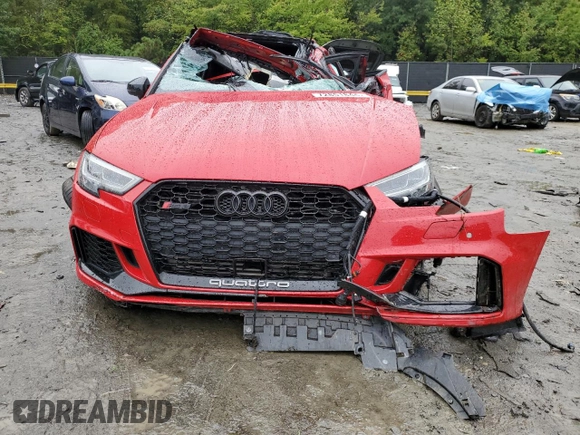 2019 Audi RS 3 with VIN WUABWGFF4KA904106, listed as a Copart auction lot 72851844 with Not provided miles and Salvage title. Bid and sale history available at DreamBid. Image 5.