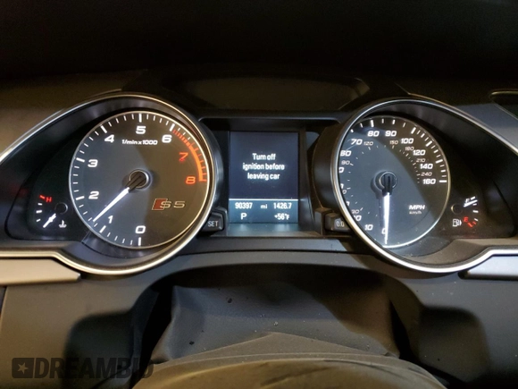 2014 Audi S5 Prestige z VIN WAUVGAFR1EA009446, wystawiony jako Copart lot #80795134 z przebiegiem 90 397 mil mil oraz Szkoda całkowita • Salvage title. Historia ofert i sprzedaży dostępna na DreamBid. Obrazek 9.