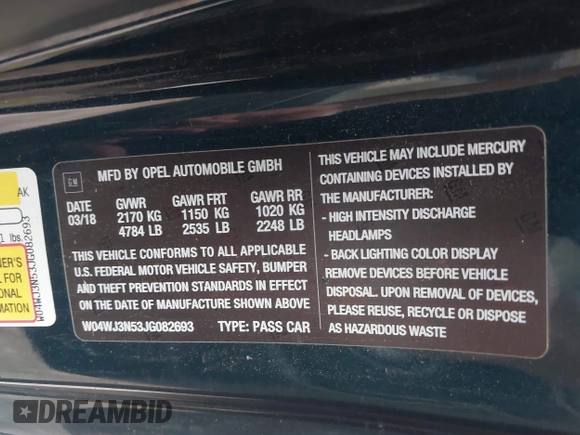 2018 Buick Cascada Sport Touring с VIN W04WJ3N53JG082693, выставлен на аукционе IAAI как лот 41946683 с пробегом 114 149 миль миль и . История ставок и продаж доступна на DreamBid. Изображение 9.
