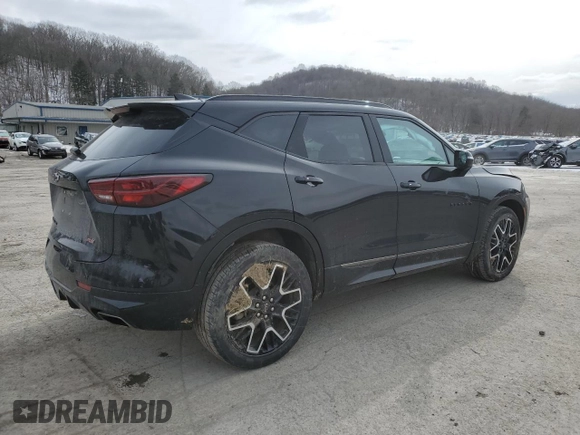 2023 Chevrolet Blazer RS with VIN 3GNKBKRSXPS208402, listed as a Copart auction lot 45949245 with 15,301 mi miles and Salvage title. Bid and sale history available at DreamBid. Image 3.