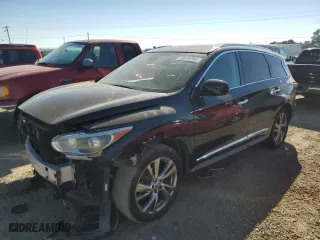 2013 Infiniti JX35 with VIN 5N1AL0MM8DC352848, listed as a Copart auction lot 70524754 with 0 mi miles and Salvage Title. Bid and sale history available at carsss.com. Image 1.