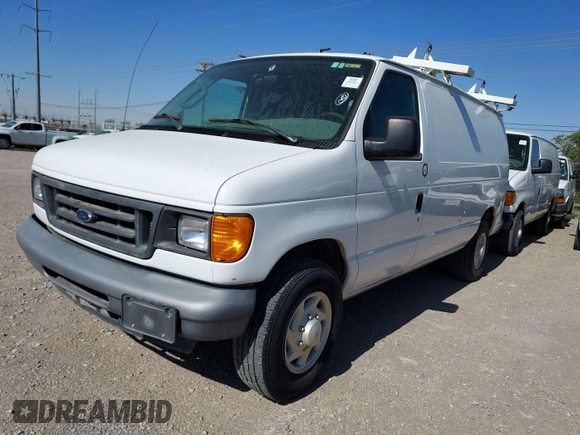 2007 Ford Econoline Cargo Commercial with VIN 1FTNE24LX7DA66517, listed as a IAAI auction lot 42508158 with 125,518 mi miles and . Bid and sale history available at DreamBid. Image 1.