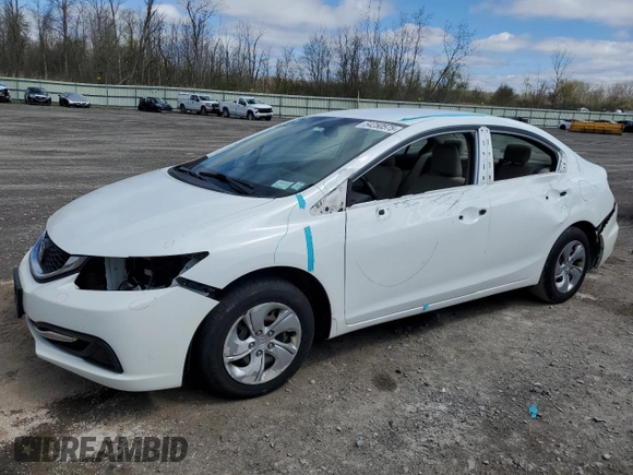 2015 Honda Civic Sedan LX with VIN 19XFB2F59FE000193, listed as a Copart auction lot 54250575 with 154,934 mi miles and Salvage Title. Bid and sale history available at carsss.com. Image 1.