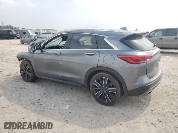 2021 Infiniti QX50 LUXE with VIN 3PCAJ5BBXMF109344, listed as a Copart auction lot 42015323 with 38,451 mi miles. Bid and sale history available at carsss.com. Image 2.