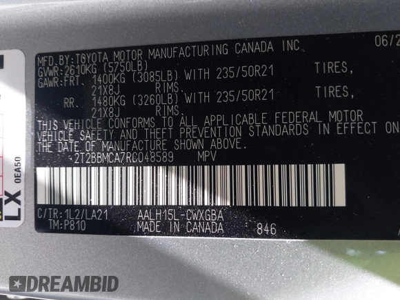 2024 Lexus RX 350h с VIN 2T2BBMCA7RC048589, выставлен на аукционе IAAI как лот 42141636 с пробегом 6 405 миль миль и . История ставок и продаж доступна на DreamBid. Изображение 9.