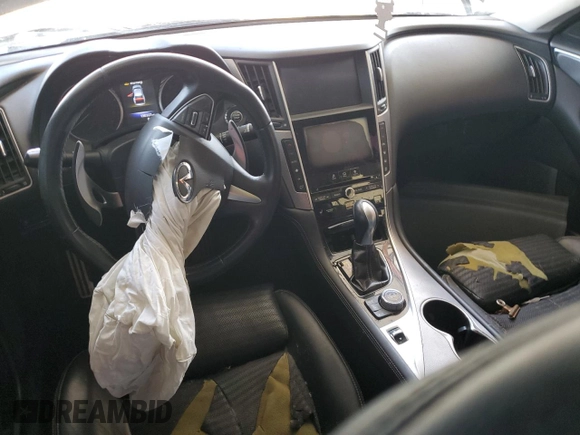 2015 Infiniti Q50 with VIN JN1BV7AP4FM335961, listed as a Copart auction lot 61829295 with 130,327 mi miles and Salvage title. Bid and sale history available at DreamBid. Image 8.