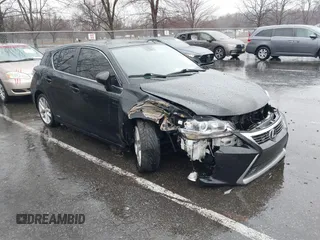 2014 Lexus CT 200h Hybrid with VIN JTHKD5BH9E2199962, listed as a IAAI auction lot 41719709 with 121,272 mi miles. Bid and sale history available at carsss.com. Image 1.