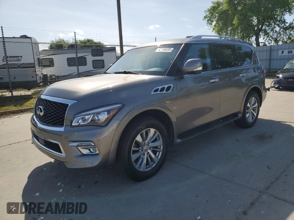 2016 Infiniti QX80 with VIN JN8AZ2NEXG9125687, listed as a Copart auction lot 52184535 with 149,495 mi miles and Salvage title. Bid and sale history available at DreamBid. Image 1.
