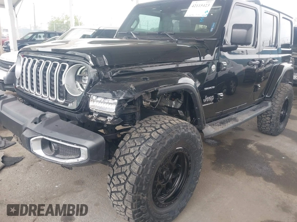 2024 Jeep Wrangler Sahara with VIN 1C4PJXEN0RW107875, listed as a IAAI auction lot 42115423 with 10,625 mi miles and . Bid and sale history available at carsss.com. Image 6.