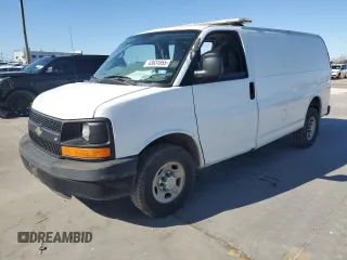 2011 Chevrolet Express Cargo Van with VIN 1GCWGFCA6B1101019, listed as a Copart auction lot 43631855 with 0 mi miles and Salvage Title. Bid and sale history available at carsss.com. Image 1.