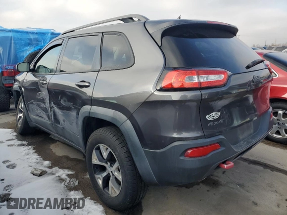 2014 Jeep Cherokee Trailhawk with VIN 1C4PJMBB2EW137916, listed as a Copart auction lot 44961445 with 119,145 mi miles and Salvage Title. Bid and sale history available at carsss.com. Image 2.
