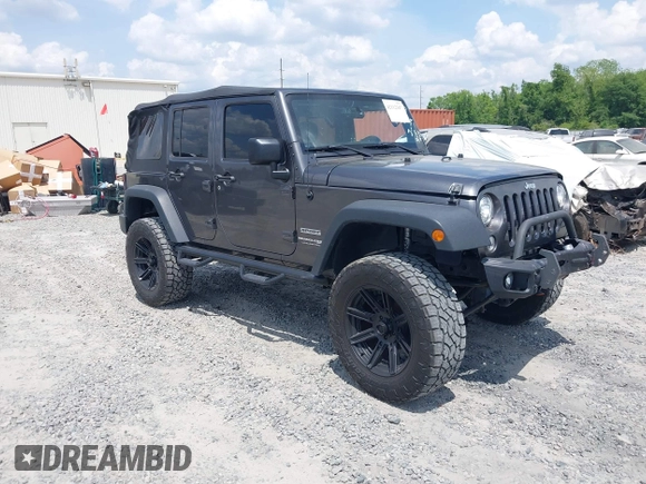2018 Jeep Wrangler Unlimited Sport with VIN 1C4BJWDG4JL814233, listed as a IAAI auction lot 42112347 with 104,113 mi miles and . Bid and sale history available at DreamBid. Image 1.