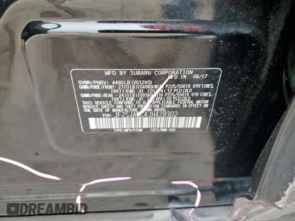 2018 Subaru Forester Touring with VIN JF2SJAWC4JH428302, listed as a Copart auction lot 59214615 with 72,319 mi miles and Salvage title. Bid and sale history available at DreamBid. Image 13.