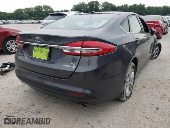 2018 Ford Fusion Hybrid SE with VIN 3FA6P0LU7JR158573, listed as a Copart auction lot 49179912 with 0 mi miles. Bid and sale history available at carsss.com. Image 4.