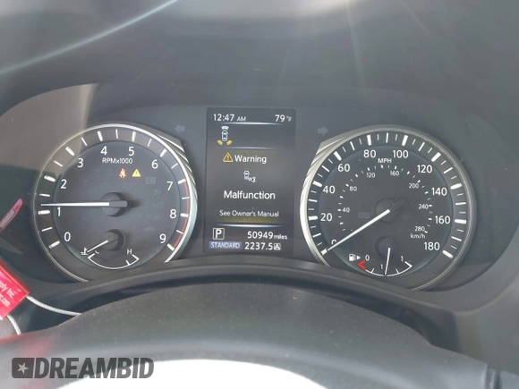 2022 Infiniti Q50 Luxe z VIN JN1EV7BP0NM310534, wystawiony jako IAAI lot #41588987 z przebiegiem 50 949 mil mil oraz . Historia ofert i sprzedaży dostępna na DreamBid. Obrazek 7.