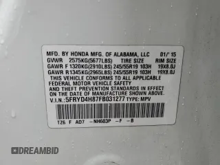 2015 Acura MDX Advance with VIN 5FRYD4H87FB031277, listed as a Copart auction lot 51446755 with 131,059 mi miles and Salvage title. Bid and sale history available at DreamBid. Image 14.