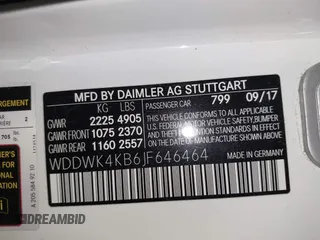 2018 Mercedes-Benz C 300 with VIN WDDWK4KB6JF646464, listed as a IAAI auction lot 42150269 with 40,618 mi miles and . Bid and sale history available at DreamBid. Image 9.