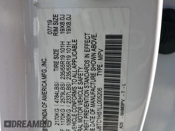 2020 Acura RDX w/Technology Pkg with VIN 5J8TC1H51LL005206, listed as a Copart auction lot 36918374 with 0 mi miles. Bid and sale history available at carsss.com. Image 13.