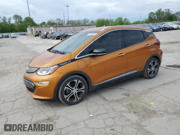 2017 Chevrolet Bolt EV Premier with VIN 1G1FX6S00H4161371, listed as a Copart auction lot 55960805 with 100,902 mi miles and Salvage title. Bid and sale history available at DreamBid. Image 1.