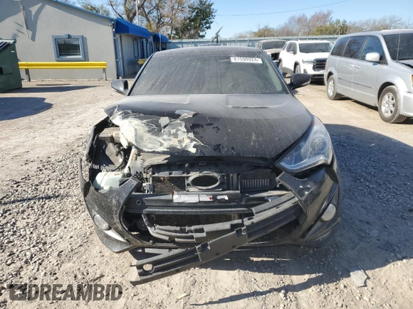 2015 Hyundai Veloster Turbo with VIN KMHTC6AE7FU221285, listed as a Copart auction lot 81598924 with 93,153 mi miles and Salvage title. Bid and sale history available at DreamBid. Image 5.