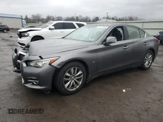 2015 Infiniti Q50 Premium with VIN JN1BV7AR3FM395313, listed as a Copart auction lot 51116145 with 97,392 mi miles and Salvage Title. Bid and sale history available at carsss.com. Image 1.