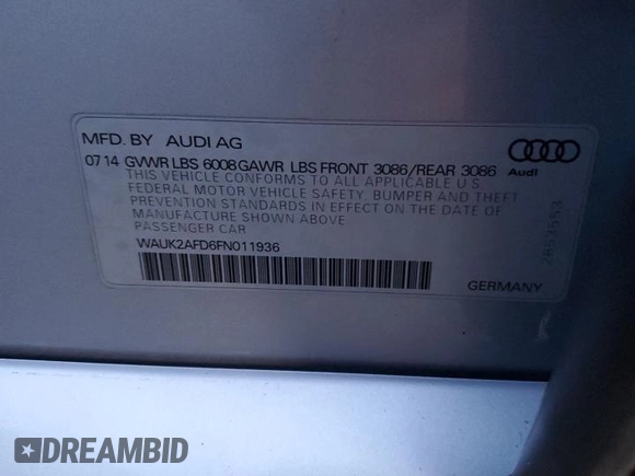 2015 Audi S8 z VIN WAUK2AFD6FN011936, wystawiony jako Copart lot #41606215 z przebiegiem 40 260 mil mil oraz Szkoda całkowita • Salvage title. Historia ofert i sprzedaży dostępna na DreamBid. Obrazek 12.