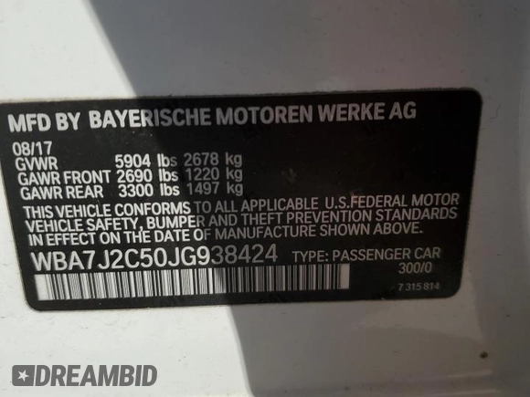 2018 BMW 7 Series 740e xDrive iPerformance with VIN WBA7J2C50JG938424, listed as a Copart auction lot 76085784 with 90,316 mi miles and Salvage Title. Bid and sale history available at carsss.com. Image 12.