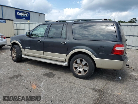 2007 Ford Expedition Max Eddie Bauer z VIN 1FMFK17537LA91569, wystawiony jako Copart lot #55829234 z przebiegiem 231 897 mil mil oraz Szkoda całkowita • Salvage title. Historia ofert i sprzedaży dostępna na DreamBid. Obrazek 2.
