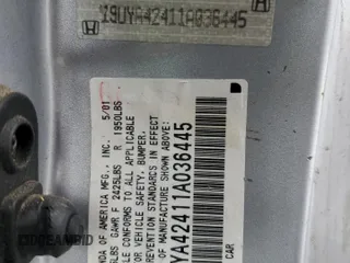 2001 Acura CL with VIN 19UYA42411A036445, listed as a Copart auction lot 42254155 with 146,331 mi miles and Salvage Title. Bid and sale history available at carsss.com. Image 14.