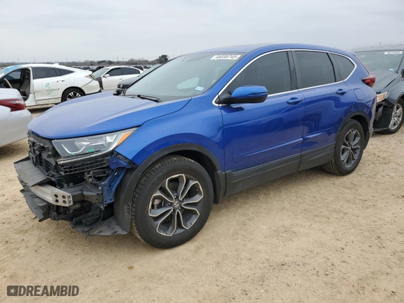2021 Honda CR-V EX-L with VIN 7FARW1H87ME007934, listed as a Copart auction lot 46038745 with 42,065 mi miles and Salvage Title. Bid and sale history available at carsss.com. Image 1.