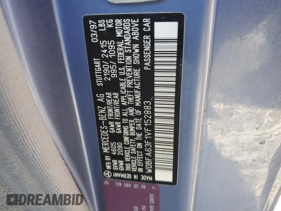 1997 Mercedes-Benz SL 500 z VIN WDBFA63F1VF152883, wystawiony jako Copart lot #77570524 z przebiegiem Nie podano mil oraz Szkoda całkowita • Salvage title. Historia ofert i sprzedaży dostępna na DreamBid. Obrazek 12.
