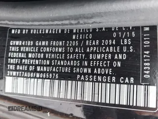 2015 Volkswagen GTI S с VIN 3VWYT7AU8FM065976, выставлен на аукционе IAAI как лот 42264060 с пробегом 140 417 миль миль и . История ставок и продаж доступна на DreamBid. Изображение 9.