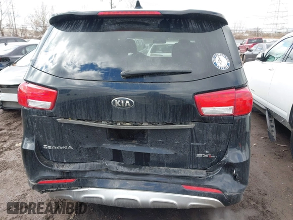 2016 Kia Sedona SX-L with VIN KNDME5C16G6148150, listed as a IAAI auction lot 41744207 with 102,696 mi miles. Bid and sale history available at carsss.com. Image 17.