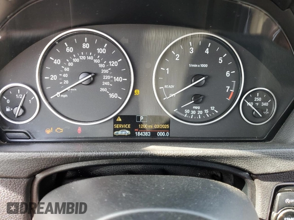 2015 BMW 3 Series 328i with VIN WBA3C1C51FP852825, listed as a Copart auction lot 53169305 with 184,383 mi miles and Salvage title. Bid and sale history available at DreamBid. Image 9.
