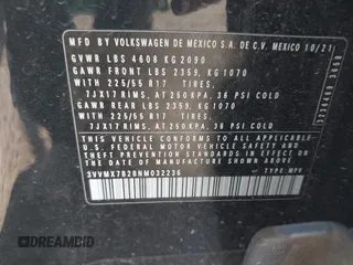 2022 Volkswagen Taos S с VIN 3VVMX7B28NM032236, выставлен на аукционе IAAI как лот 40396478 с пробегом 28 467 миль миль и . История ставок и продаж доступна на DreamBid. Изображение 9.
