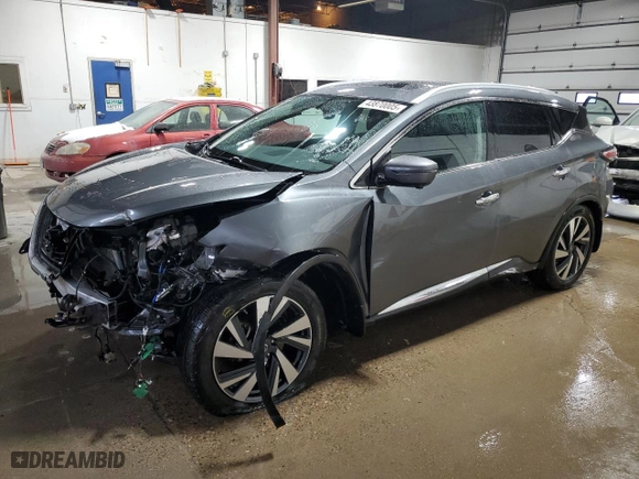 2018 Nissan Murano Platinum with VIN 5N1AZ2MH3JN167359, listed as a Copart auction lot 43870005 with 107,111 mi miles and Salvage Title. Bid and sale history available at carsss.com. Image 1.