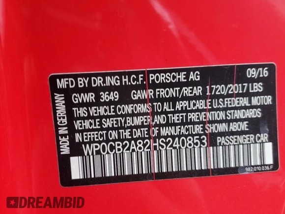 2017 Porsche 718 Boxster S z VIN WP0CB2A82HS240853, wystawiony jako Copart lot #77400654 z przebiegiem 51 330 mil mil oraz Szkoda całkowita • Salvage title. Historia ofert i sprzedaży dostępna na DreamBid. Obrazek 12.