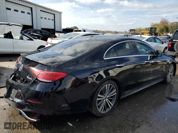 2019 Mercedes-Benz CLS with VIN WDD2J5KB7KA033419, listed as a Copart auction lot 83600804 with 74,674 mi miles and Salvage Title. Bid and sale history available at carsss.com. Image 3.