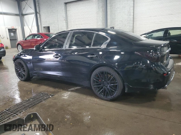 2014 Infiniti Q50 Premium with VIN JN1BV7AR1EM705764, listed as a Copart auction lot 50555595 with 105,626 mi miles and Salvage Title. Bid and sale history available at DreamBid. Image 2.