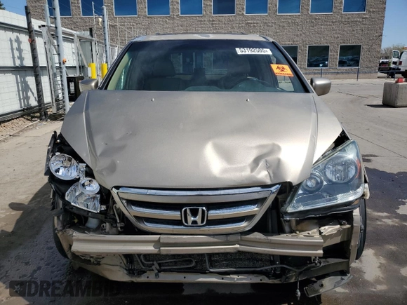 2005 Honda Odyssey EX-L with VIN 5FNRL38785B093344, listed as a Copart auction lot 53192505 with Not provided miles and Salvage title. Bid and sale history available at DreamBid. Image 5.