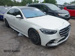 2023 Mercedes-Benz S 580 with VIN W1K6G7GBXPA184878, listed as a IAAI auction lot 42169511 with 12,496 mi miles and . Bid and sale history available at DreamBid. Image 1.
